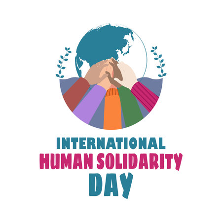 International Human Solidarity Day Poster Vector Illustrationのイラスト素材