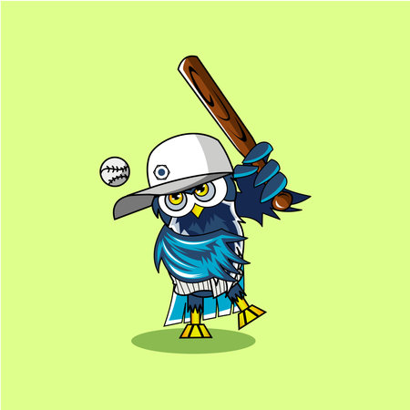 Illustration vector graphic of mascot owl baseballのイラスト素材