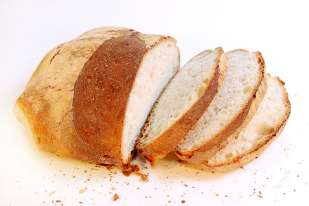 Cut bread to slices ready in order to eat