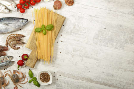 Fresh fish and other seafoodの写真素材