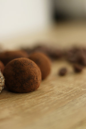 Culinary photography. candy truffleの写真素材