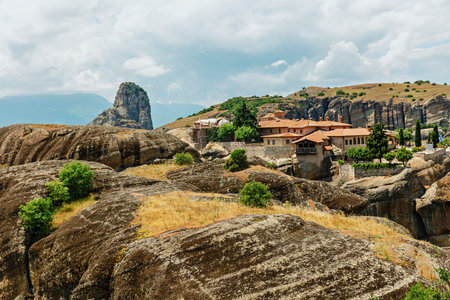 View of the rocks near the monasteries of Meteora . Greece. Kalambaka.の写真素材