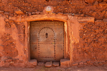 A metal door in a Moroccan village near Ouarzazate. Morocco