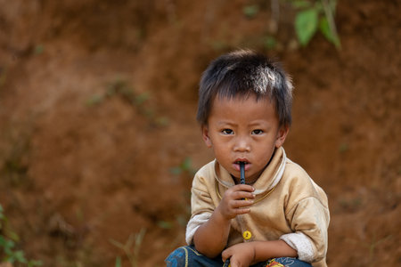 Buck ha. Vietnam - 27.09.2017 - Portrait of a little boy from Vietnam.