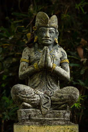 Stone statue on a dark background. Bali. Indonesiaの写真素材