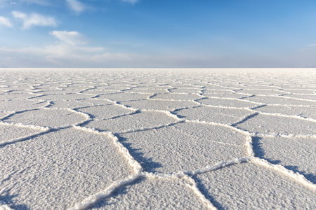 Salt surface of the lake. Salar de Uyuni. Boliviaの写真素材
