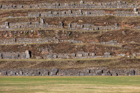Inca archaeological site.Saqsaywaman.Cusco.Peruの写真素材