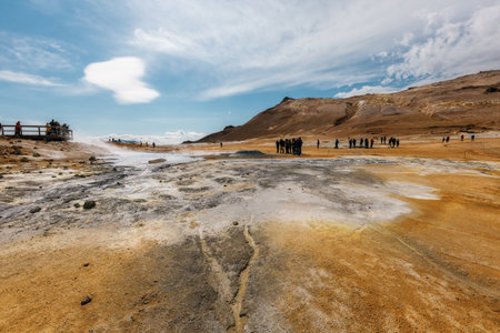 Namafjall is a volcanic area in Iceland.の写真素材