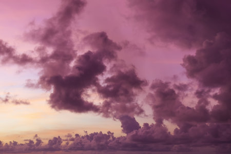 Background of a crimson sky at sunset. Soft focus