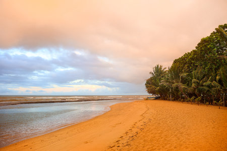Dawn on the shores of the Indian Ocean. Seascapeの写真素材