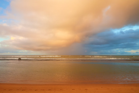 Dawn on the shores of the Indian Ocean. Seascapeの写真素材