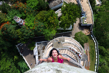 Top view of Ambuluwawa tower in Sri Lanka. Interesting and popular places in Sri Lankaの写真素材