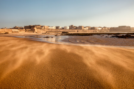 Coastal Cityscape at Sunset Essaouira, Moroccoの写真素材