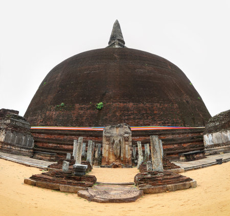 Ancient Brick Stupa at Polonnaruwa, Sri Lankaの写真素材