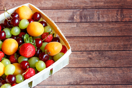 Mixed Fresh fruits. Selective focus and copy space. Fruit conceptの写真素材