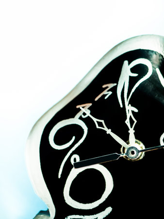 Wall clock in black and white close-up part of the dial Hands.の写真素材