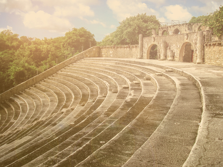 Steps in the amphitheater is a landmark of the Dominican Republic. Artists ' Village.のeditorial素材
