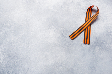 George ribbon on a concrete background. Symbol may 9, victory day. Copy space.の写真素材