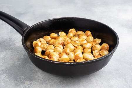 Delicious fried dumplings with meat in a panの写真素材