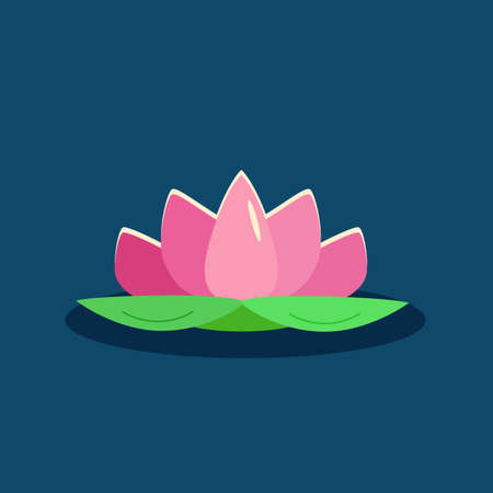 Lotus lily flower. Vector illustration of a beautiful pink lotusのイラスト素材