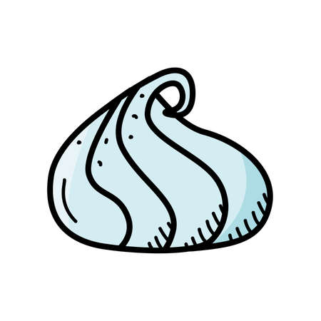 Cake cream, meringue or marshmallow, vector illustration, doodle styleのイラスト素材