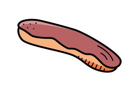 Eclair cake, sweet dessert vector illustration, doodle style