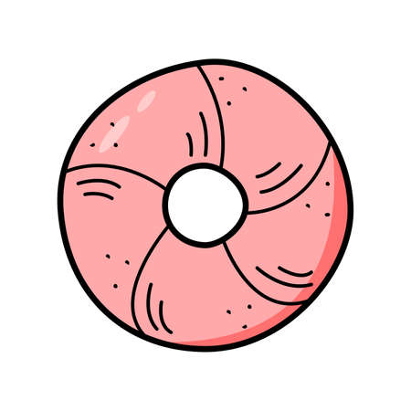 donut icon, vector illustration doodle style. Croissant sketch icon for infographic, website or appのイラスト素材
