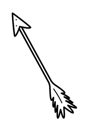 Cupid's arrow icon, vector doodle illustration stickerのイラスト素材