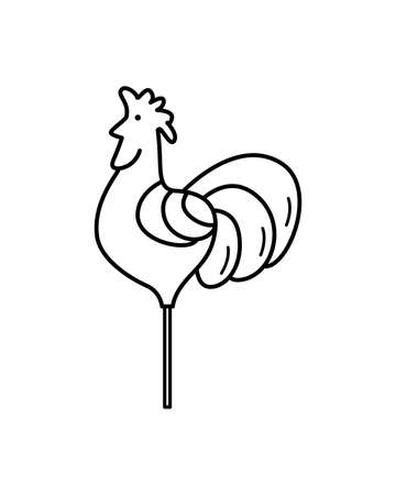 Cockerel on a stick, candy lollipop, vector illustration. Traditional Russian foodのイラスト素材