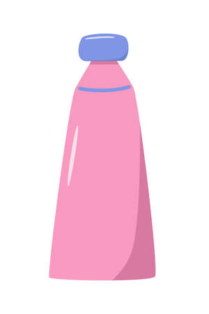 Tube for cream or paint or toothpaste, doodle vector illustration of a container for cosmetic or household liquid, isolated on white.のイラスト素材