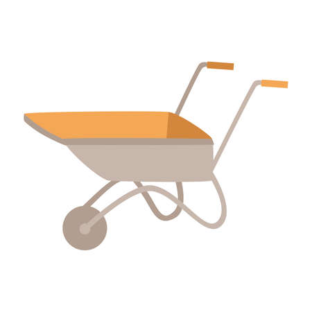 Garden cart, vector illustration of a doodle style utility wheelbarrowのイラスト素材