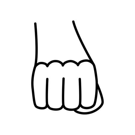 Fist hand gesture is a symbol of striking. Vector illustration is a demonstration of strengthのイラスト素材