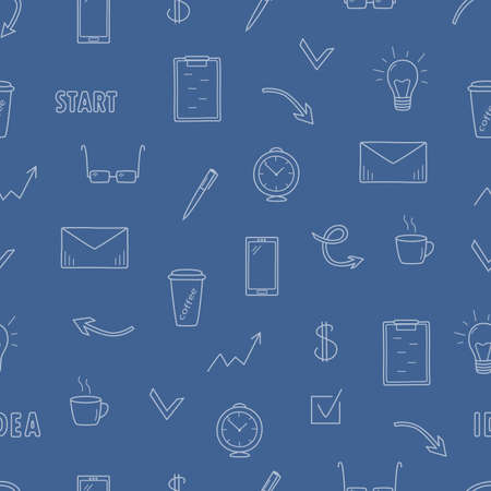 Seamless pattern business concept, background wallpaper finance or economicsのイラスト素材