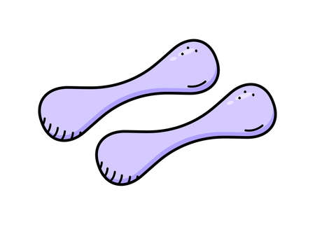 Dumbbell doodle background, sports equipment, vector illustrationのイラスト素材