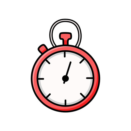 Stopwatch doodle vector illustration, sports timer clock, cartoon iconのイラスト素材