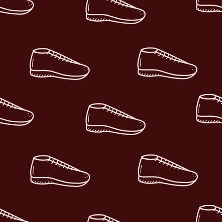 Seamless pattern of sports or street shoes. Vector illustration of sneakers backgroundのイラスト素材