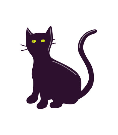 Cat cartoon character of a pet. Vector illustration, funny cat. Isolate on white.のイラスト素材