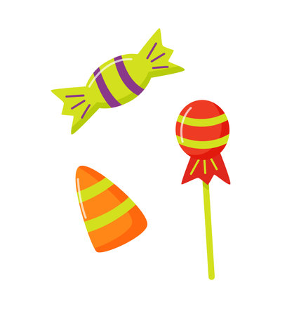 Sweet set candy lollipops, background wallpaper vector illustration of isolate on white.のイラスト素材