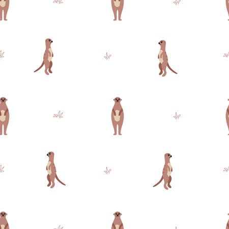 animals of Africa meerkats. Background, wallpaper for printing on clothing packagingのイラスト素材