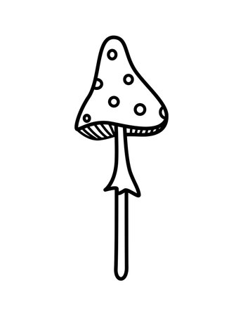 Fly agaric poisonous mushroom, vector cartoon illustration of isolate on white.のイラスト素材