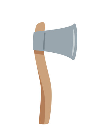 Ax cartoon doodle vector. Garden ax or camping, tourism. Illustration isolated on white.のイラスト素材