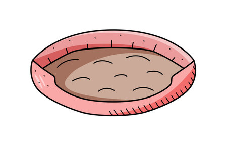 Soft litter for domestic dogs and cats. Vector icon doodle illustration of a bed for pets. Accessory pet store.のイラスト素材