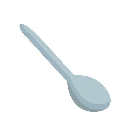Dessert spoon icon. Vector illustration of a tea or coffee spoon icon. Single color isolate on white.のイラスト素材