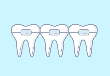 Dental braces doodle icon. Vector illustration of dental care, dentistry, sketch of teeth.のイラスト素材