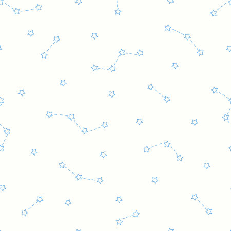 Vector seamless pattern with constellations and stars. Astronomical backgroundのイラスト素材