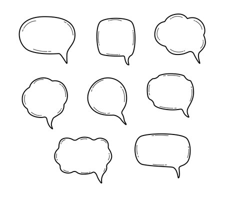 Speech bubbles icons set. Vector illustration for conceptual design.のイラスト素材