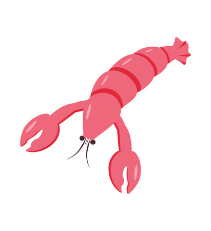 Lobster doodle style icon. Vector illustration of river and marine life. Isolated on white delicacies seafood.のイラスト素材