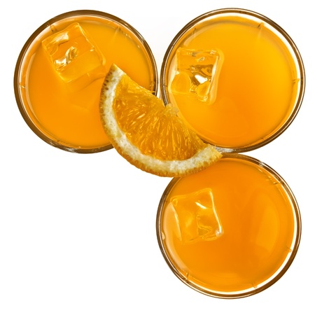 Stock Photo:    Orange juice glasses isolated on white backgroundの写真素材