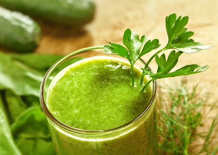 Healthy drink, vegetable juice, studio shotの写真素材