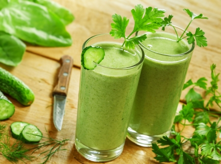 Healthy drink, vegetable juice, studio shotの写真素材